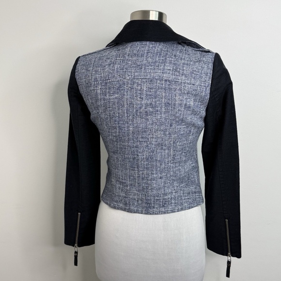 Burberry Blue Label Moto Jacket Blue Navy Blue Women's Size 38 US 6 - Picture 3 of 14